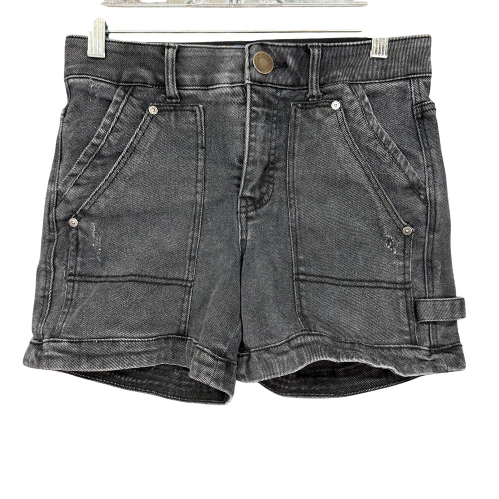 Democracy Denim Shorts Womens 4 Grey Ab Solution Carpenter Distressed Stretch